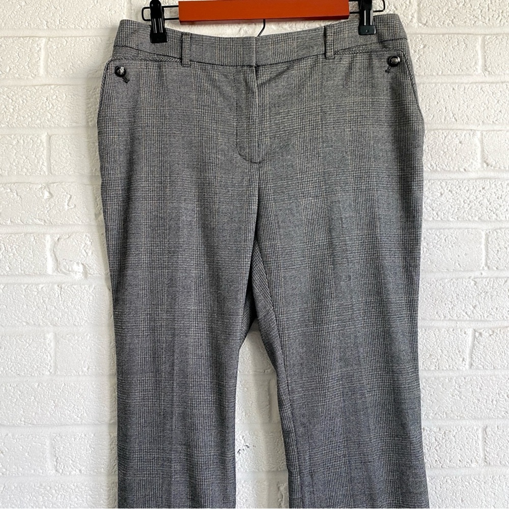 WHBM The Slim Gray Checkered Pants Trousers White House Black Market 6 Workwear